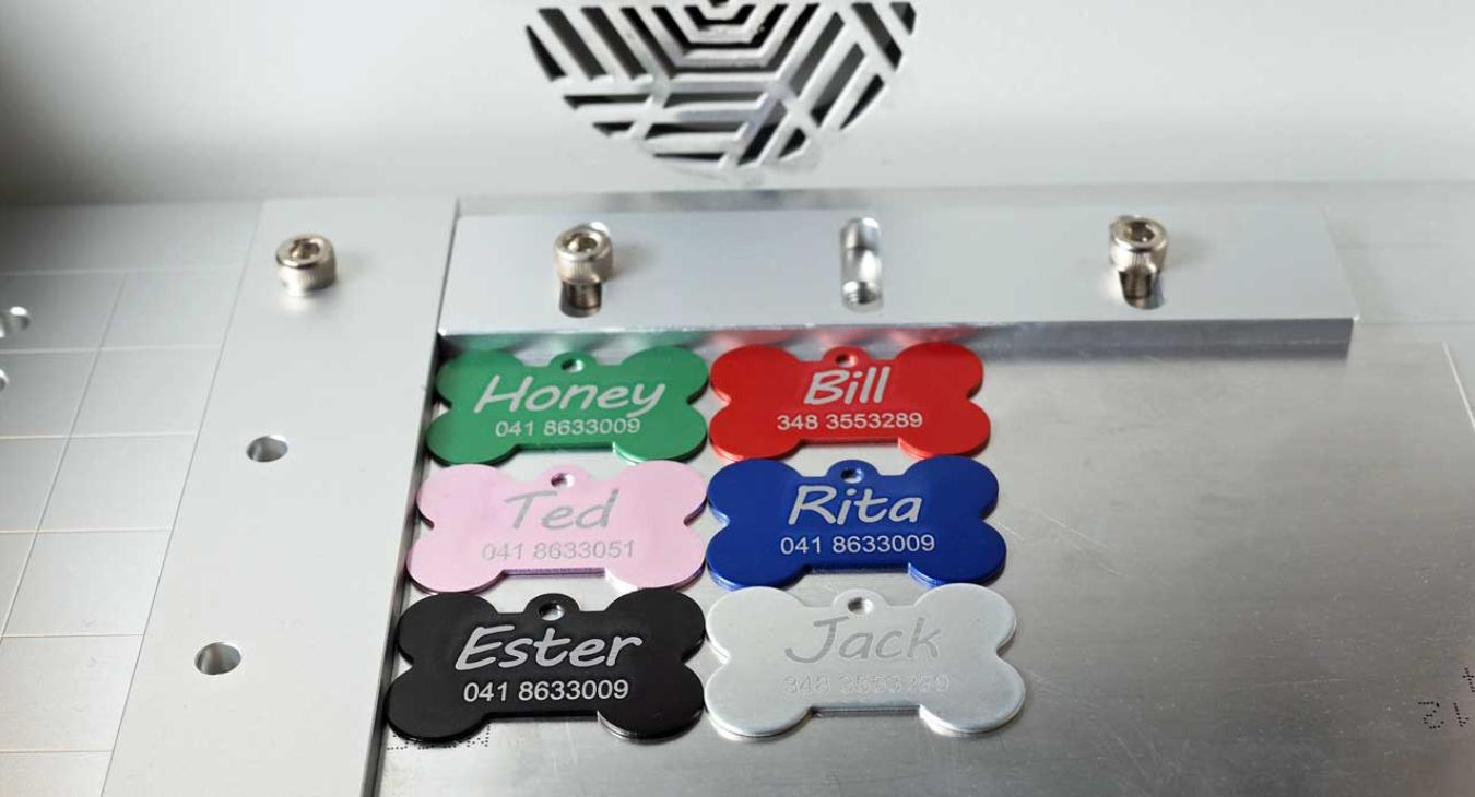 Pet tag marking with L2 Laser